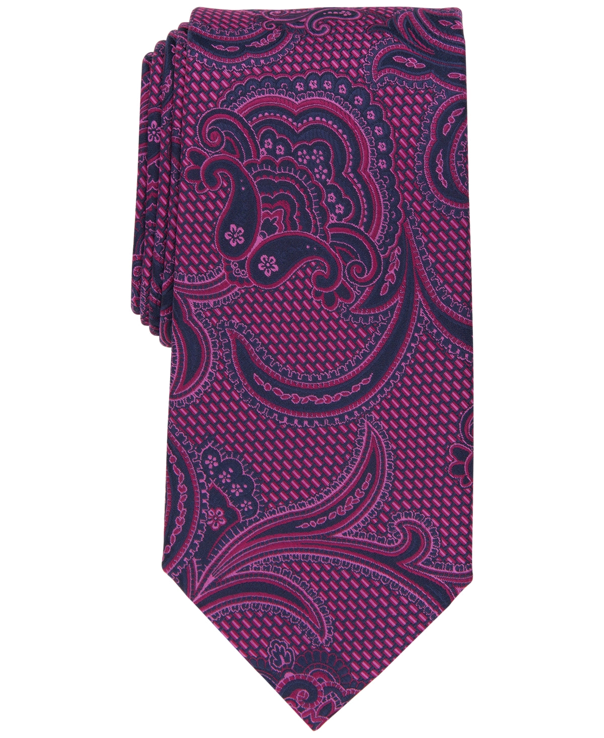 Gravata Perry Ellis Monta Paisley Masculina Roxa Tamanho Único