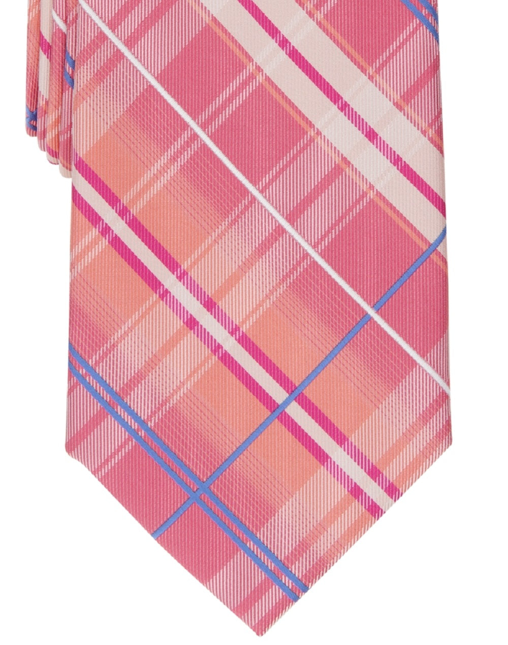 Gravata xadrez Dixon masculina Perry Ellis rosa tamanho regular