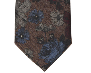 Bar III Gravata masculina skinny Sebban floral marrom tamanho regular