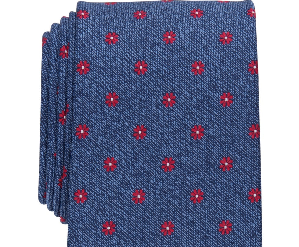 Gravata floral Lampley masculina Club Room vermelha tamanho regular