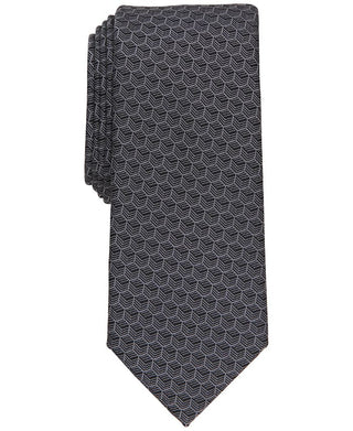 Gravata Alfani Masculina Geo Print Cinza Tamanho Regular