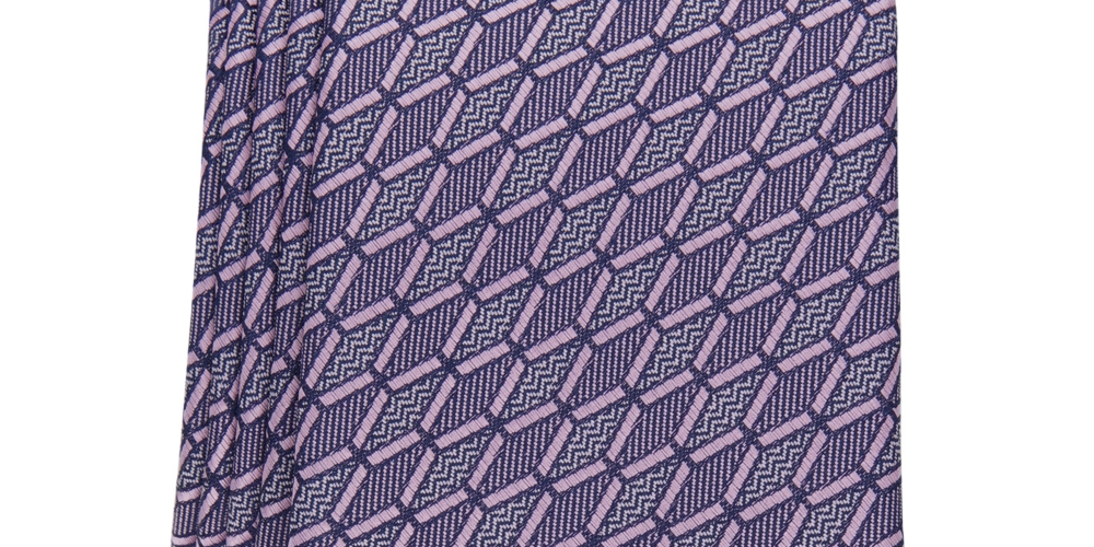 Gravata Alfani Masculina Harper Geo Print Roxa Tamanho Regular