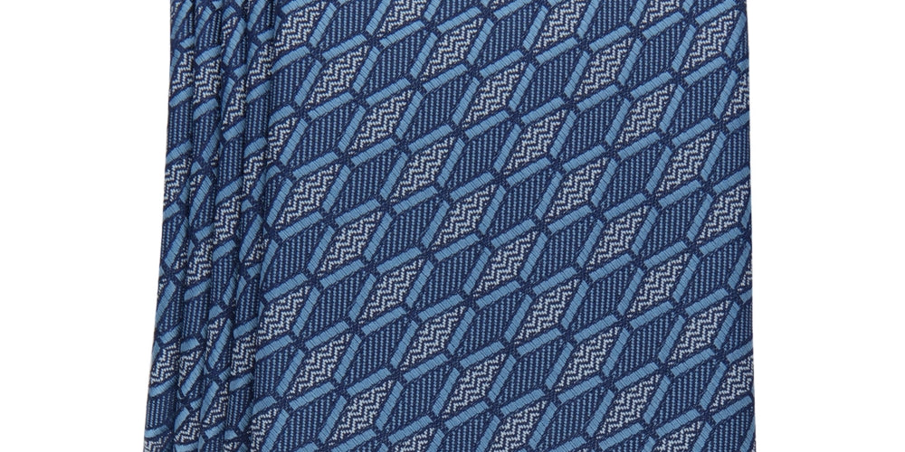 Gravata Alfani Masculina Harper Geo Print Azul Tamanho Regular