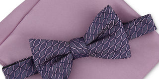 Conjunto de gravata borboleta e lenço de bolso masculino Alfani, 2 peças, roxo, tamanho regular