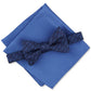 Conjunto de gravata borboleta e lenço de bolso masculino Alfani, 2 peças, azul, tamanho regular