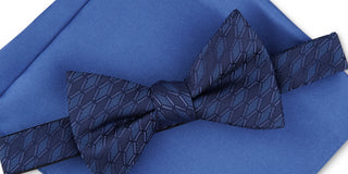Conjunto de gravata borboleta e lenço de bolso masculino Alfani, 2 peças, azul, tamanho regular