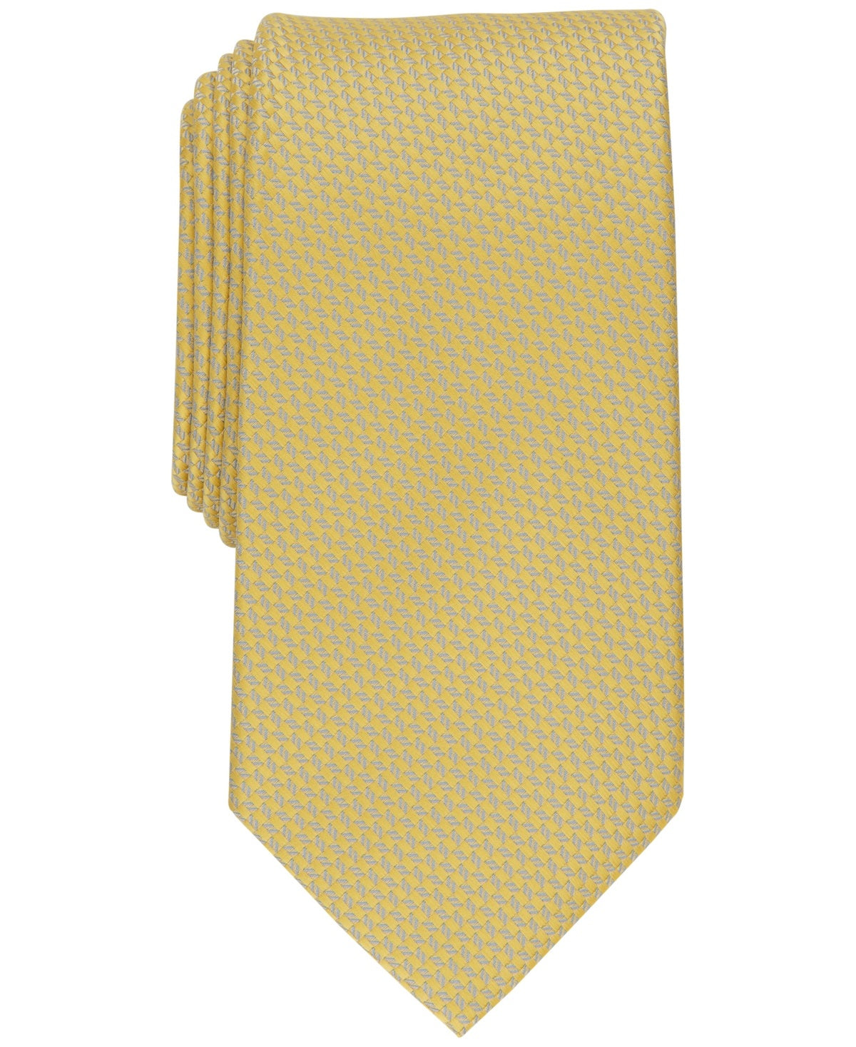 Gravata Perry Ellis Masculina Sabry Mini Estampada Amarela Tamanho Regular