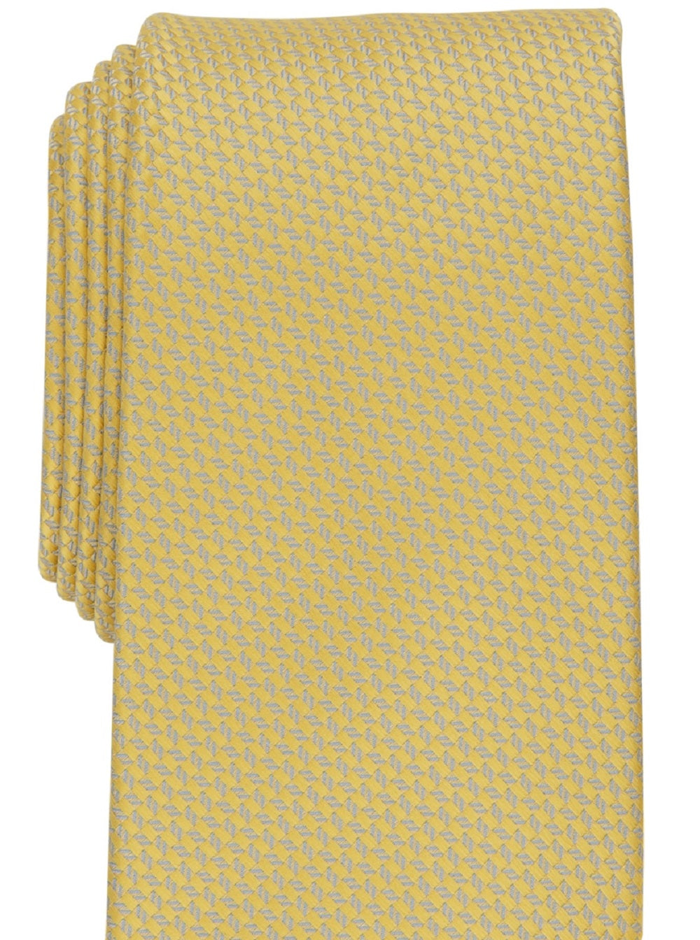 Gravata Perry Ellis Masculina Sabry Mini Estampada Amarela Tamanho Regular