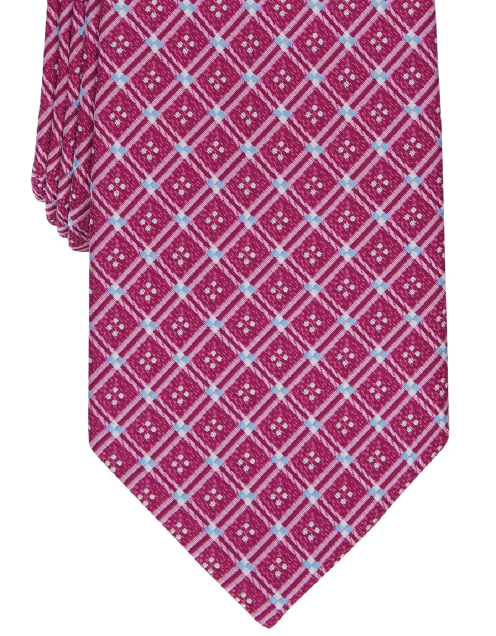Gravata Perry Ellis Selby Neat Masculina Rosa Tamanho Regular