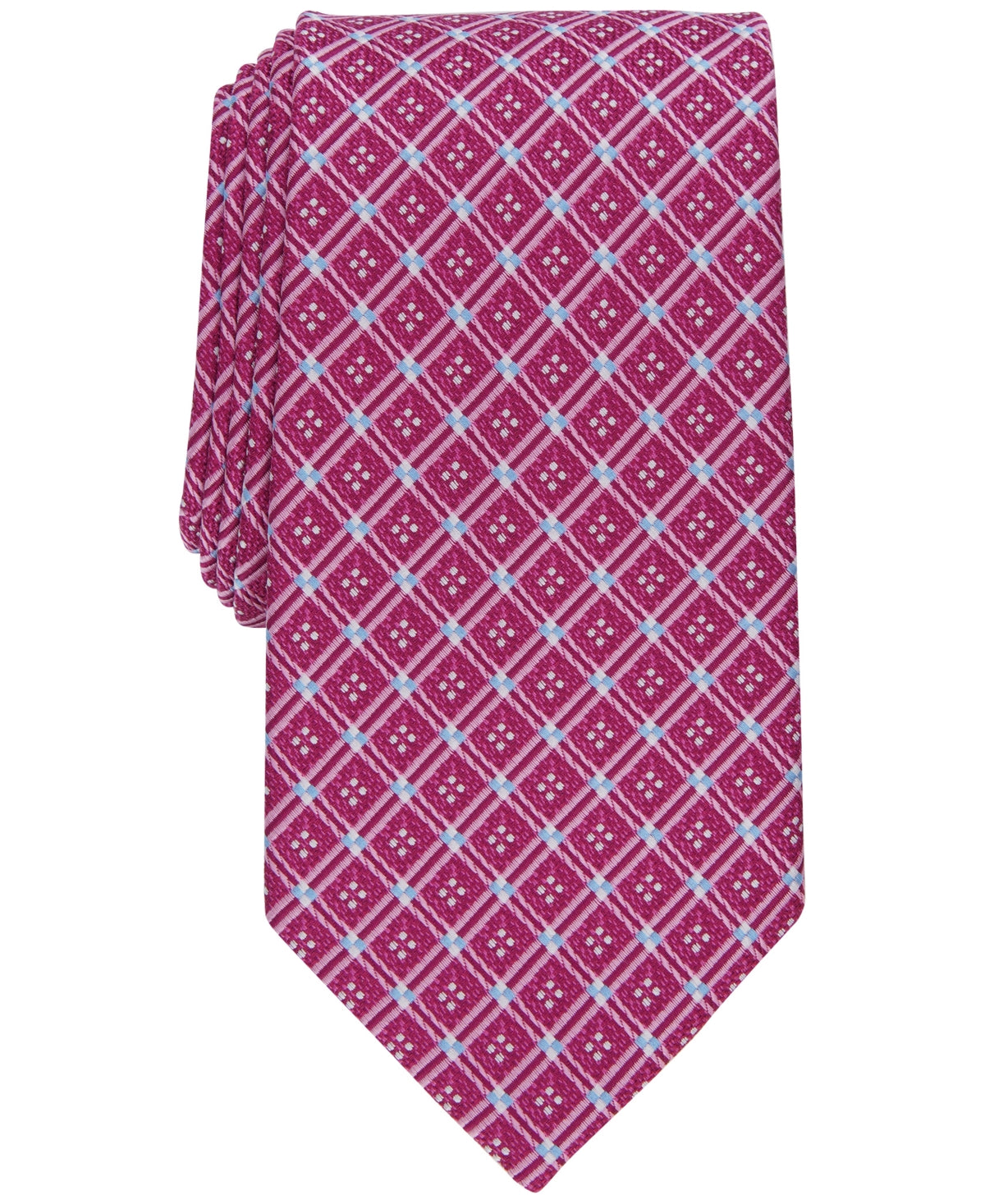 Gravata Perry Ellis Selby Neat Masculina Rosa Tamanho Regular