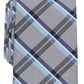 Gravata xadrez Caplan masculina Perry Ellis cinza tamanho regular