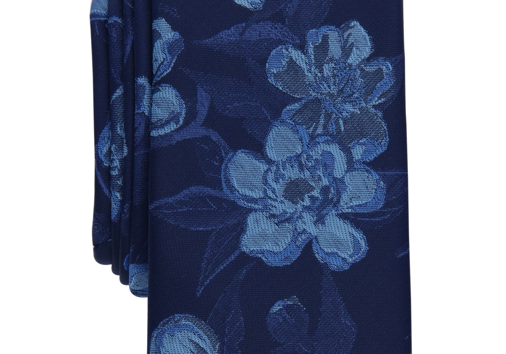 Gravata floral Ghajar masculina Bar III azul marinho tamanho único