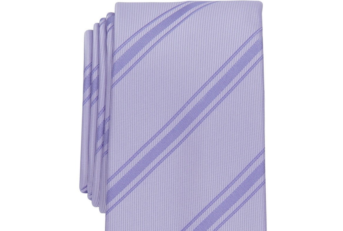 Gravata Slim Alfani Masculina Trinity Stripe Roxa Tamanho Regular