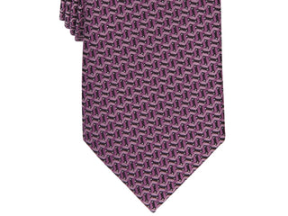Gravata Alfani Slim Geo Masculina Rosa Tamanho Regular
