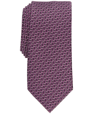 Gravata Alfani Slim Geo Masculina Rosa Tamanho Regular