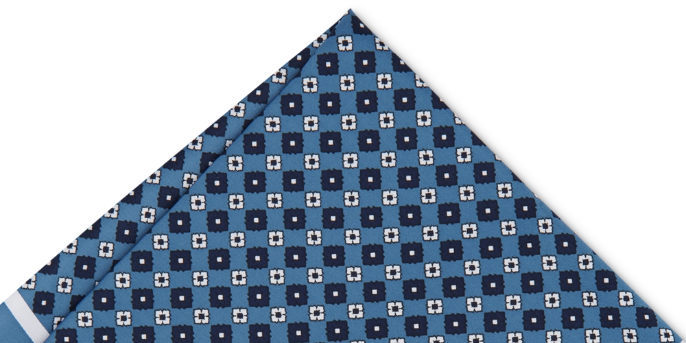 Lenço de bolso medalhão sólido Alfani masculino azul tamanho regular