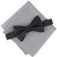 Gravata borboleta e lenço de bolso xadrez Gahln masculino Alfani, preto, tamanho único