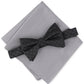Gravata borboleta e lenço de bolso xadrez Gahln masculino Alfani, preto, tamanho único