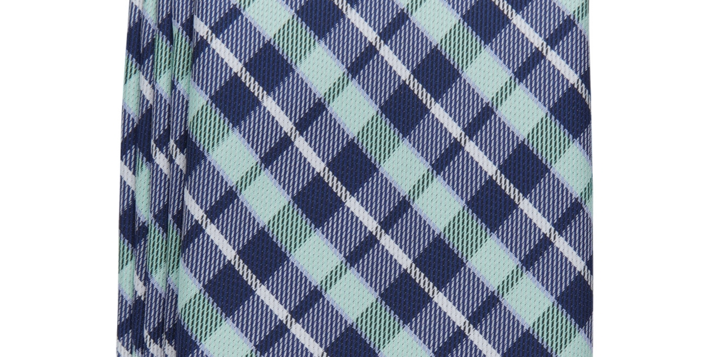 Gravata xadrez clássica Everberg masculina Club Room, verde, tamanho regular