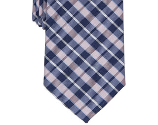 Gravata xadrez clássica Everberg masculina Club Room, rosa, tamanho regular
