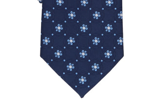 Gravata Medalhão Floral Clássica Masculina Club Room Azul Tamanho Regular