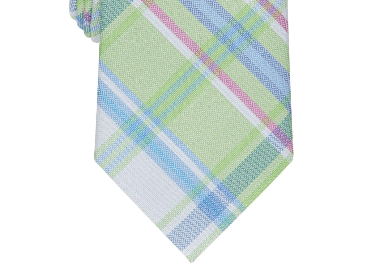 Gravata xadrez masculina Club Room Newbern verde tamanho regular