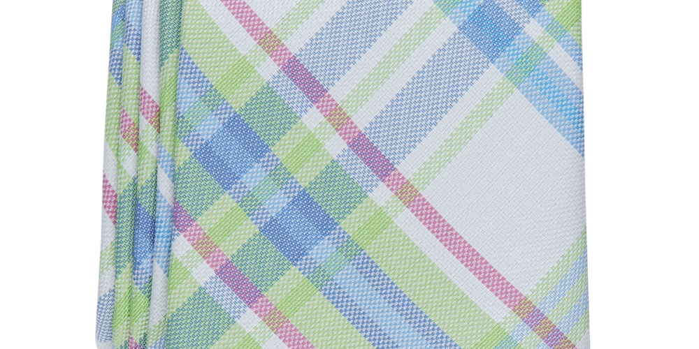 Gravata xadrez masculina Club Room Newbern verde tamanho regular