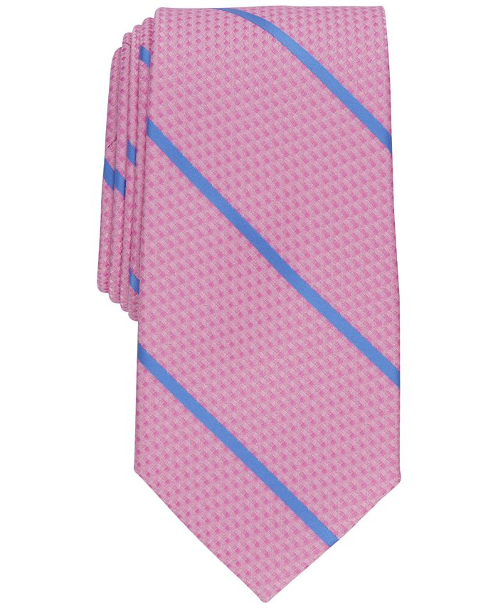 Gravata Geo Listrada Clássica Pampel Masculina Perry Ellis Rosa Tamanho Regular