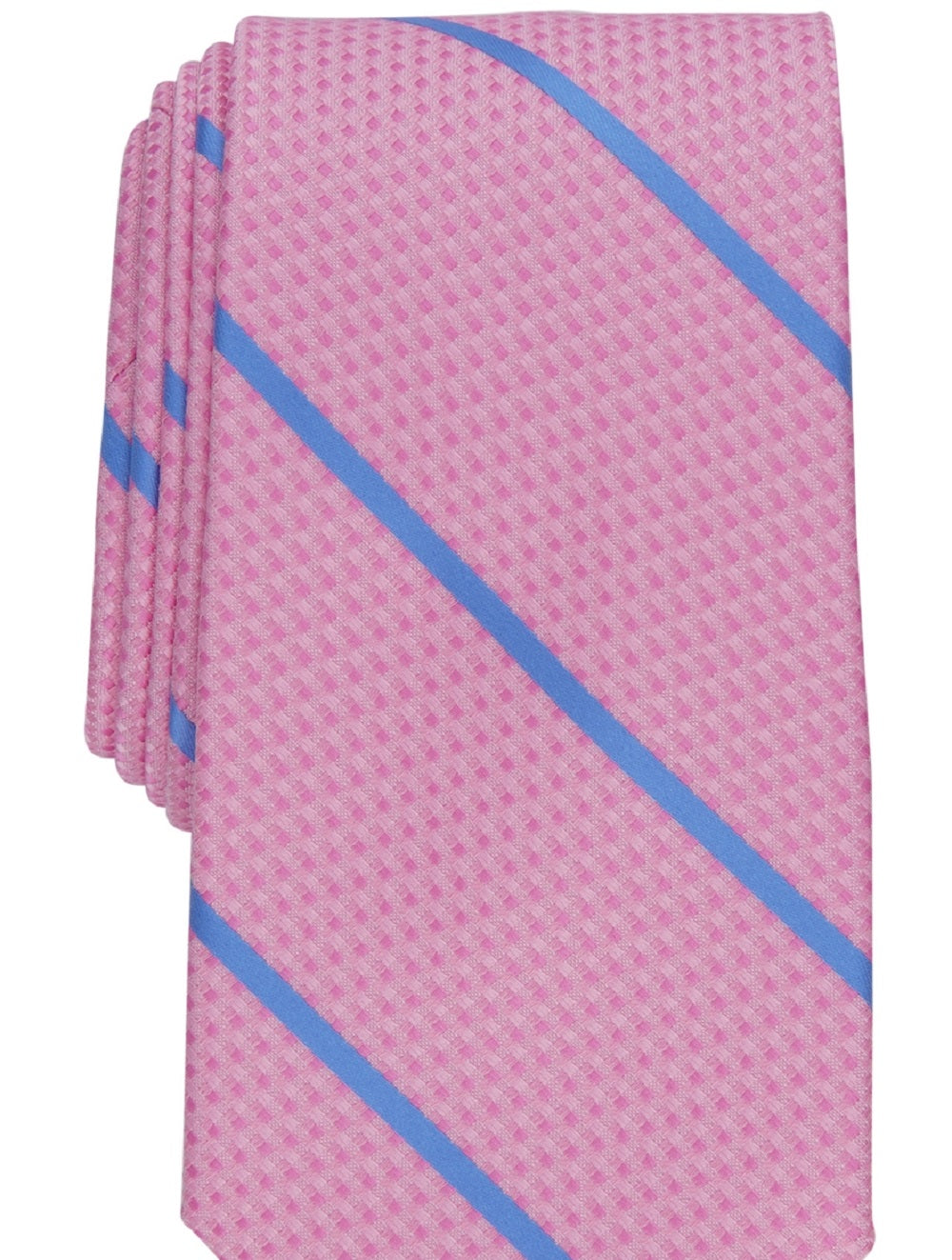Gravata Geo Listrada Clássica Pampel Masculina Perry Ellis Rosa Tamanho Regular