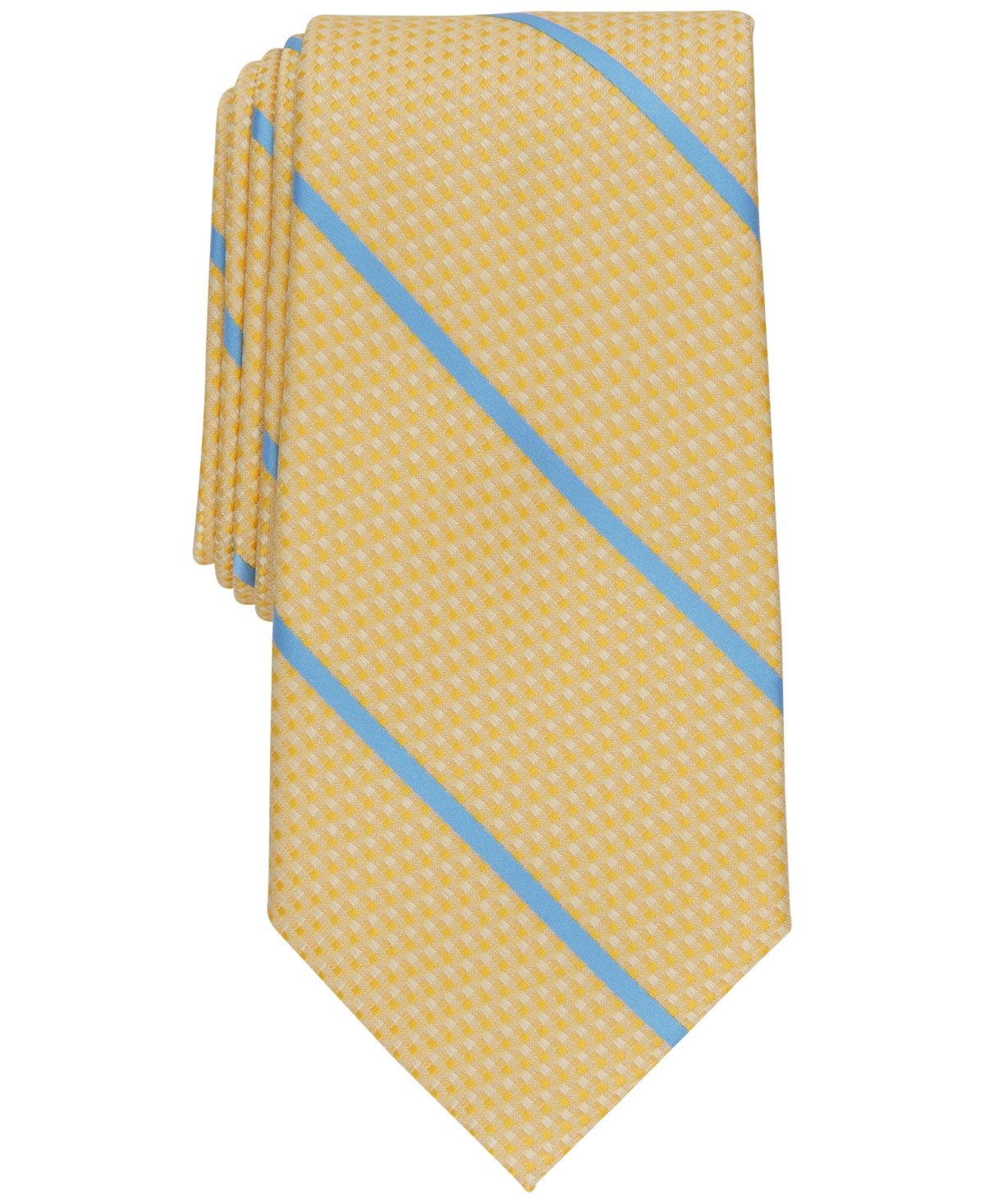 Gravata Geo Listrada Clássica Pampel Masculina Perry Ellis Amarela Tamanho Único