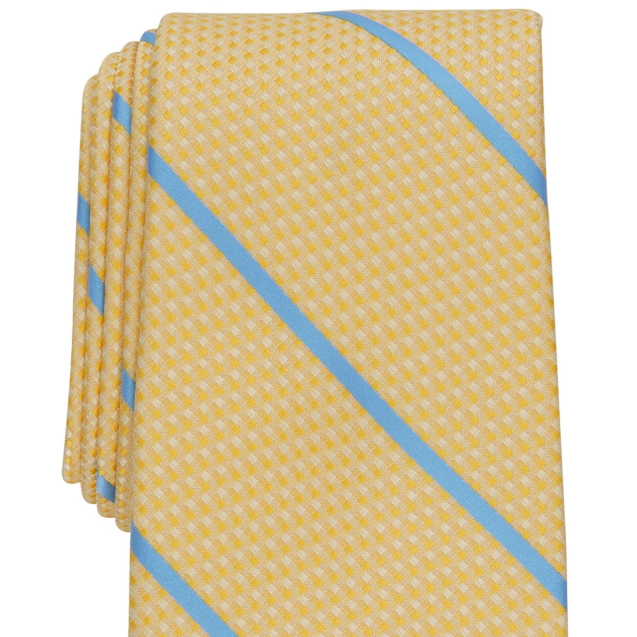 Gravata Geo Listrada Clássica Pampel Masculina Perry Ellis Amarela Tamanho Único
