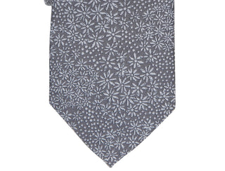 Gravata floral skinny Levetin masculina Bar III cinza tamanho regular