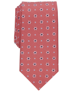 Gravata clássica floral elegante masculina Club Room vermelha tamanho regular