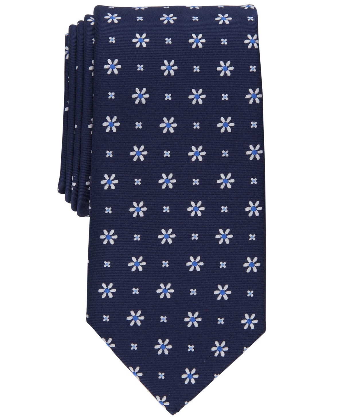Gravata clássica floral elegante masculina Club Room, azul, tamanho regular