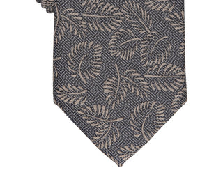 Gravata Alfani Masculina com Estampa de Folha Bretã Marrom Tamanho Regular