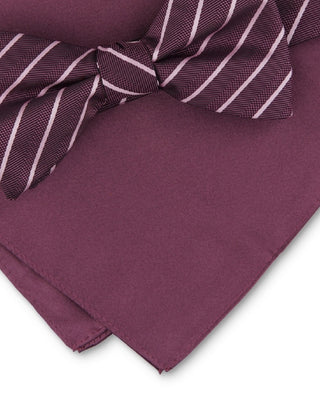 Conjunto de gravata borboleta e lenço de bolso Alfani masculino com listras de louro, roxo, tamanho regular