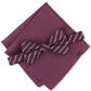 Conjunto de gravata borboleta e lenço de bolso Alfani masculino com listras de louro, roxo, tamanho regular