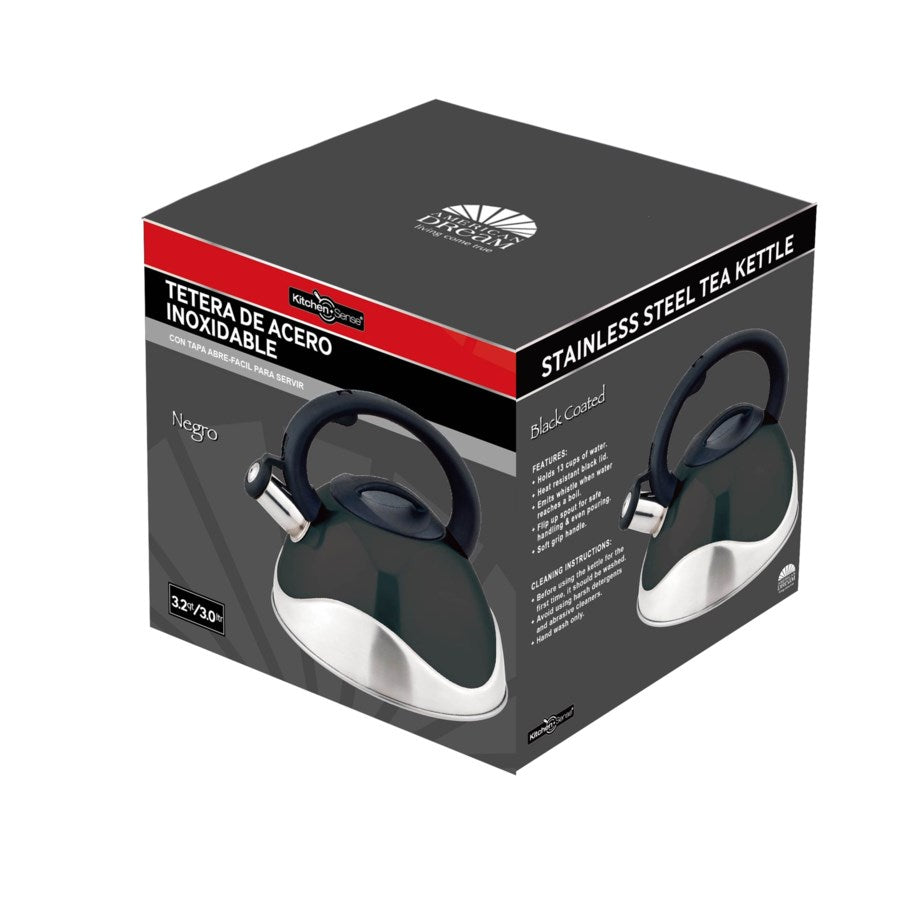 Chaleira de chá com apito de aço inoxidável, 3,0 litros 