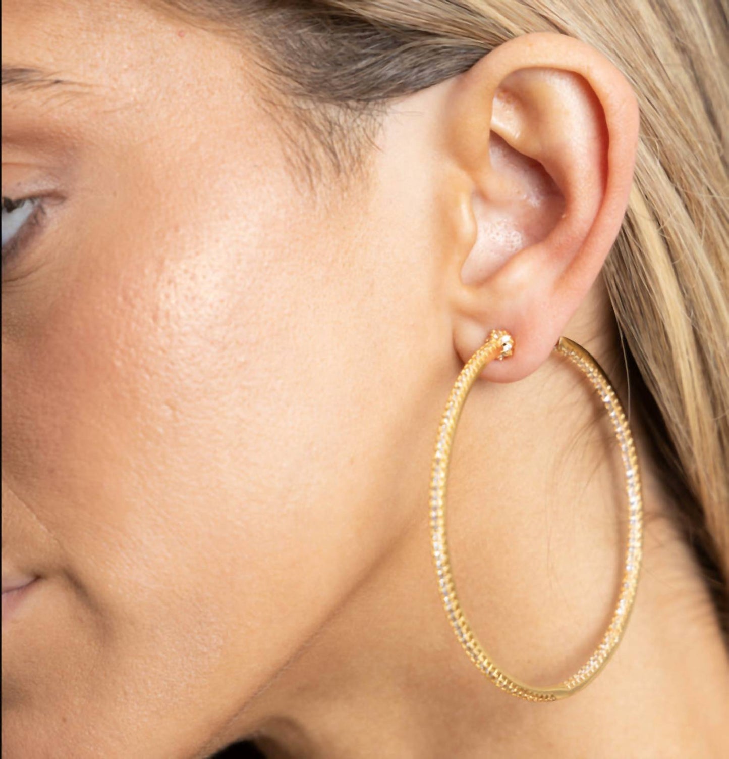 Sahira - Women's Brittney Cz Hoop Earrings
