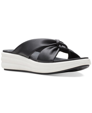 Clarks Women's Cloudsteppers Drift Ave Slip On Wedge Sandals Black Size 8 M