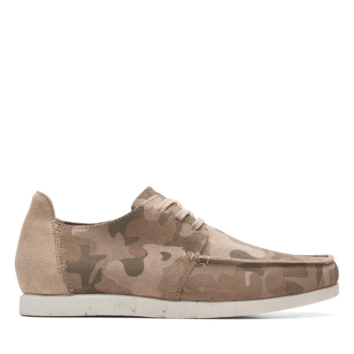 Tênis Clarks Camuflagem Masculino Respirável Palmilha Removível Shacrelite Biqueira Redonda Cadarço Couro Marrom Tamanho 8,5 M