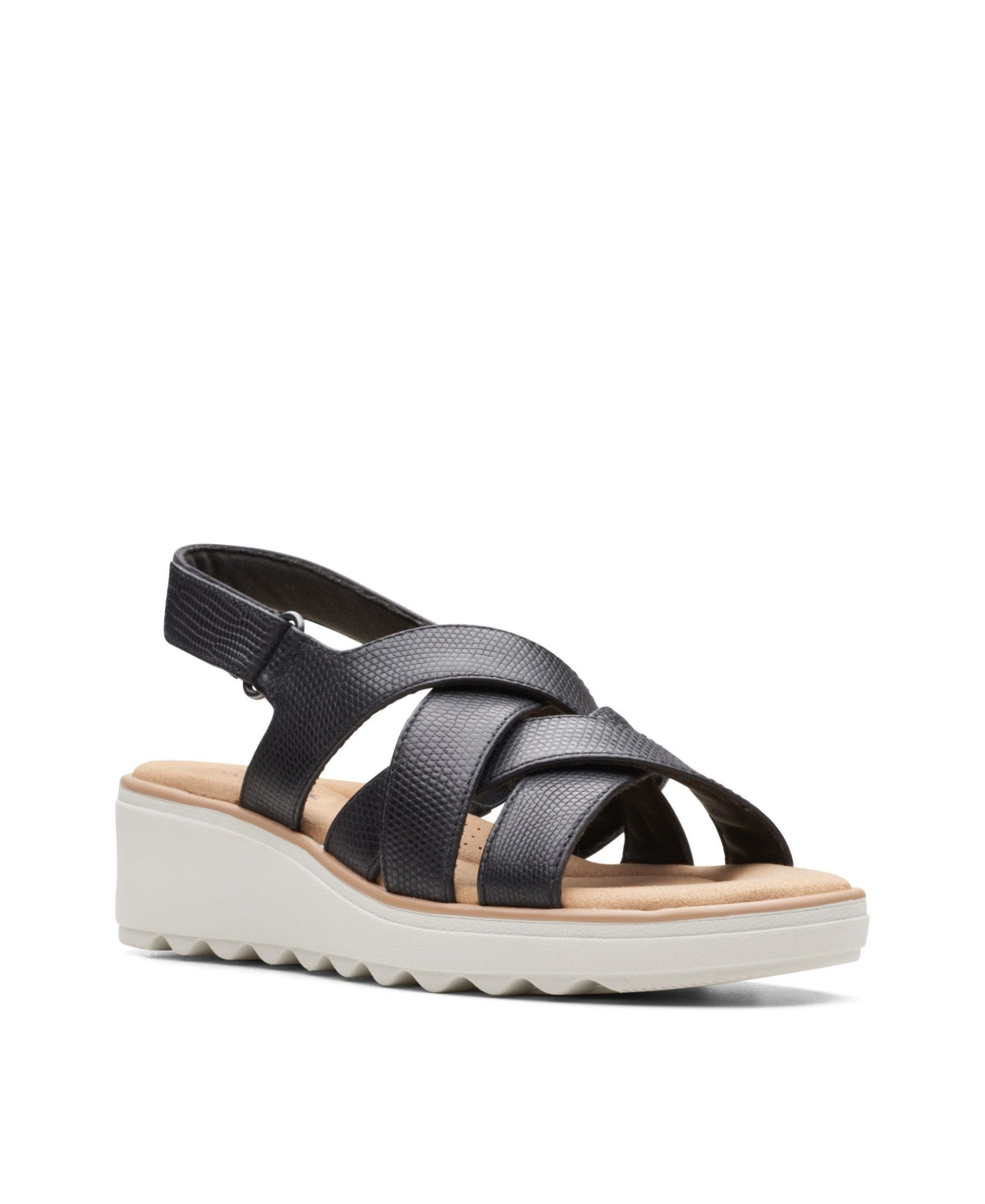 Clarks Women's Collection Jillian Spring Wedge Sandals Preto Tamanho 10 M