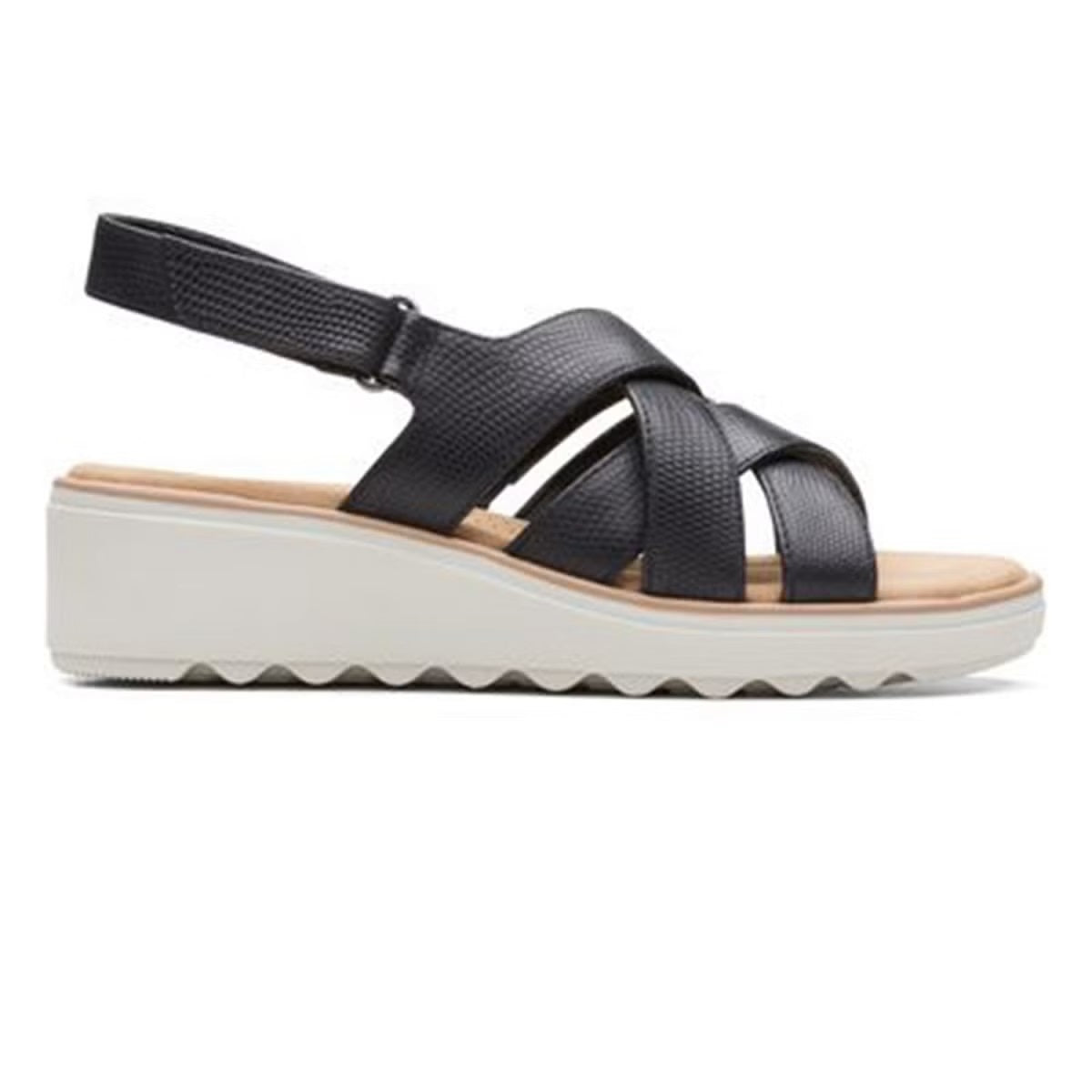 Clarks Women's Collection Jillian Spring Wedge Sandals Preto Tamanho 10 M