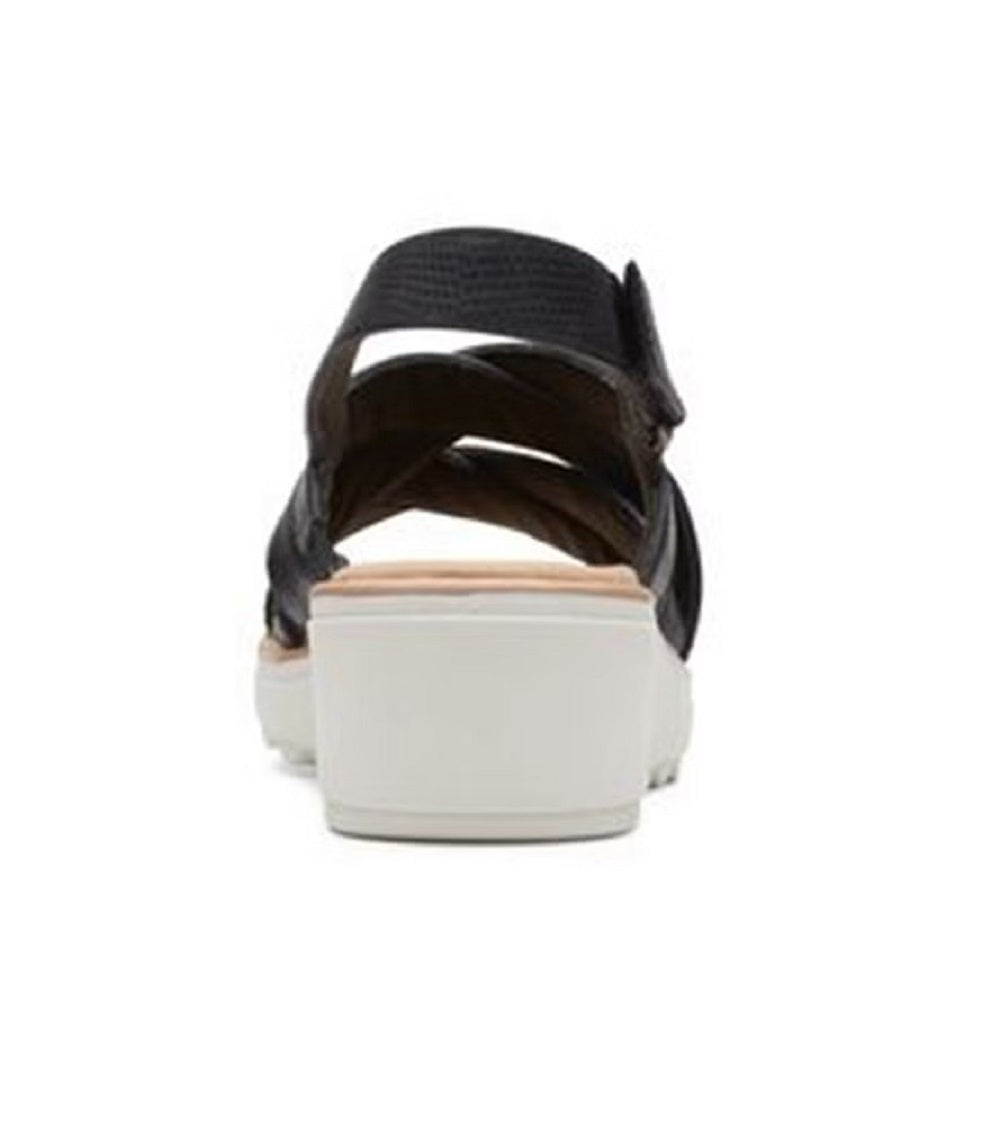 Clarks Women's Collection Jillian Spring Wedge Sandals Preto Tamanho 10 M