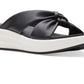 Sandálias femininas Clarks Cloudsteppers Drift Ave Slip On Wedge, pretas, tamanho 7,5 W