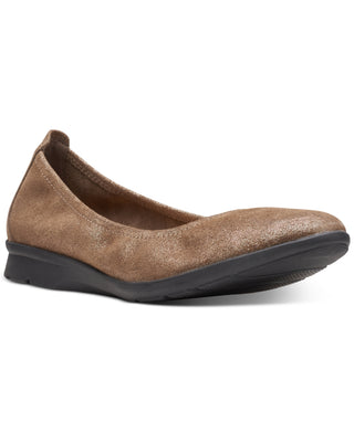 Clarks Women's Jenette Ease Slip On Flats Bronze Size 9 W