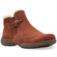 Clarks Roseville Aster Botins Elásticos com Botões Femininos Marrom Tamanho 8,5 W
