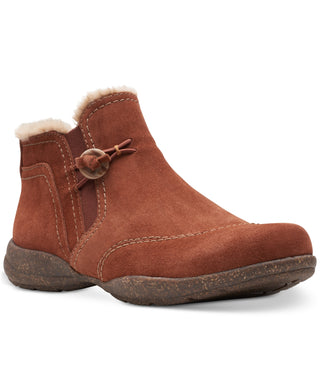 Clarks Women's Roseville Aster Buttoned Stretch Ankle Booties Brown Size 8.5 W