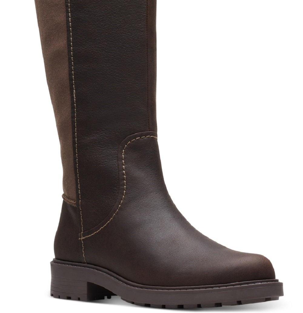 Botas de montaria Clarks Opal Glow femininas, marrom, tamanho 8,5 M
