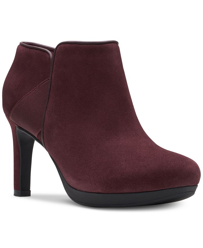 Clarks Ambyr Gem Plataforma Botas Femininas Vermelhas Tamanho 7 M
